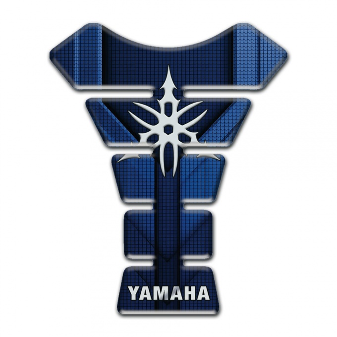 Yamaha Tank Pad Motorbike Dark Blue Decoration Design and White Logo 