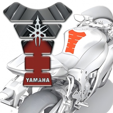 Yamaha Tank Protector Grey Red Decoration Type and Stylish Logo 