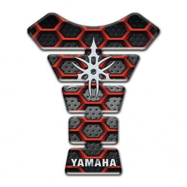 Yamaha Tank Protector Red Hexagon Mesh Style 