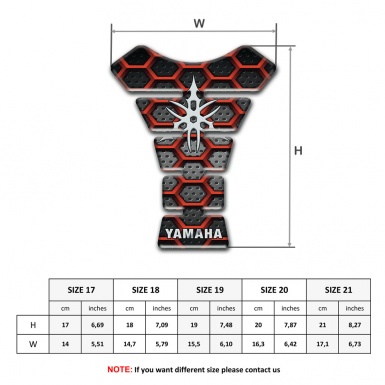 Yamaha Tank Protector Red Hexagon Mesh Style 