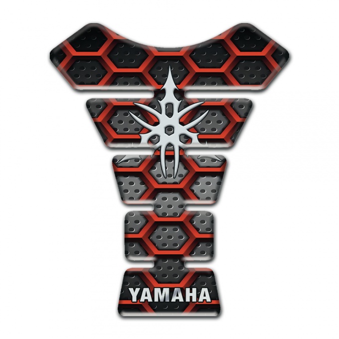 Yamaha Tank Protector Red Hexagon Mesh Style 