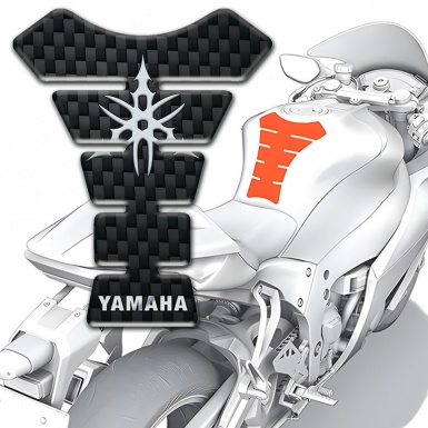 Yamaha Tank Protector with Black Coarse Fibers Effect