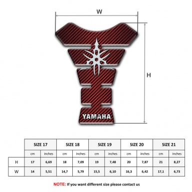 Yamaha Tank Protector Style Red carbon 