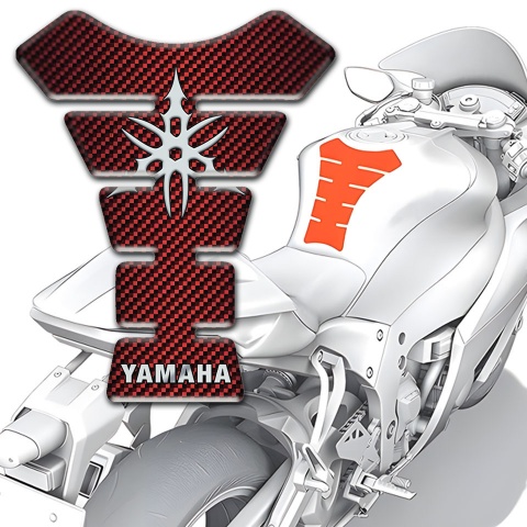 Yamaha Tank Protector Style Red carbon 