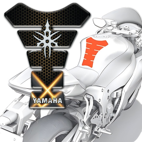 Yamaha Tank Pad Protector Crossed Orange Lights Model 
