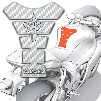 Yamaha Tank Pad Motorbike Style White Carbon 