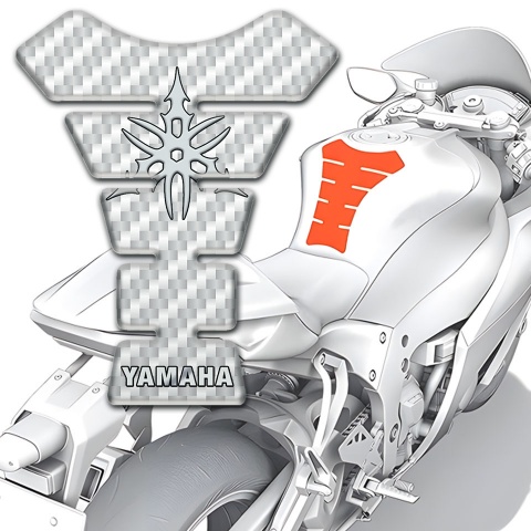 Yamaha Tank Pad Motorbike Style White Carbon 