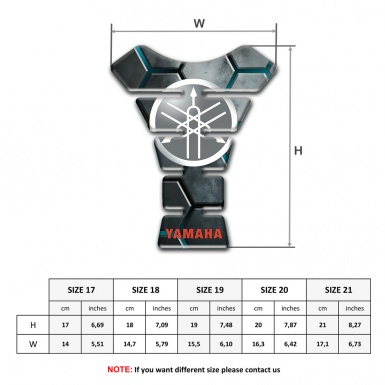 Yamaha Tank Pad Motorbike 3D DEsign and Classic Grey Logo 