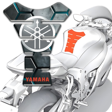 Yamaha Tank Pad Motorbike 3D DEsign and Classic Grey Logo 