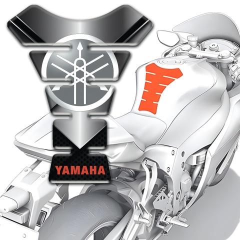 Yamaha Tank Guard Pads Metalic Motive Base and Classic Grey Logo 
