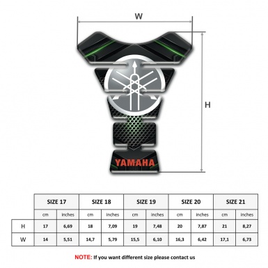Yamaha Tank Fuse Green Shadow Base Roung Grey Logo 