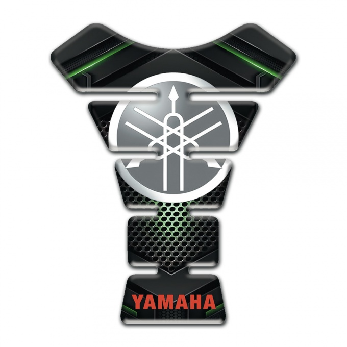 Yamaha Tank Fuse Green Shadow Base Roung Grey Logo 