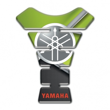 Yamaha Tank Pad Motorbike Green Black Print Base Round Classic Logo 