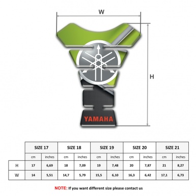 Yamaha Tank Pad Motorbike Green Black Print Base Round Classic Logo 