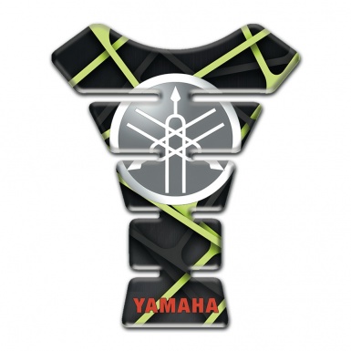 Yamaha Tank Protector Bright Green Patterns and Grey Logo 