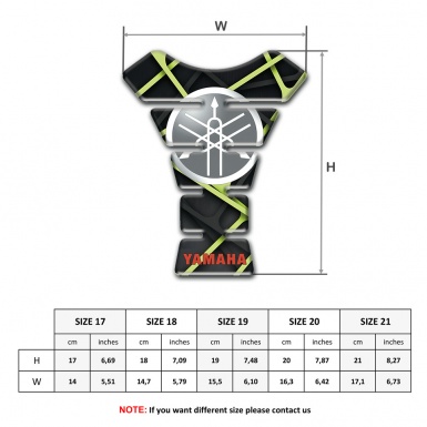 Yamaha Tank Protector Bright Green Patterns and Grey Logo 
