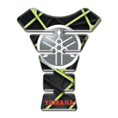 Yamaha Tank Protector Bright Green Patterns and Grey Logo 