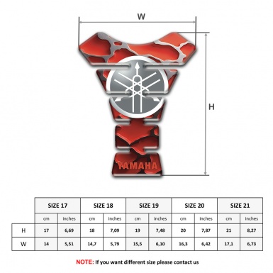 Yamaha Tank Pad Protector Red Parts Design and Stylish Classic Logo 