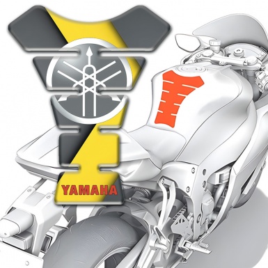 Yamaha Tank Fuse Grey Yellow Base with White Grey Logo 