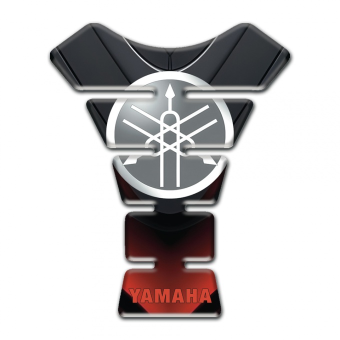 Yamaha Tank Pad Motorbike Round White Grey Logo 