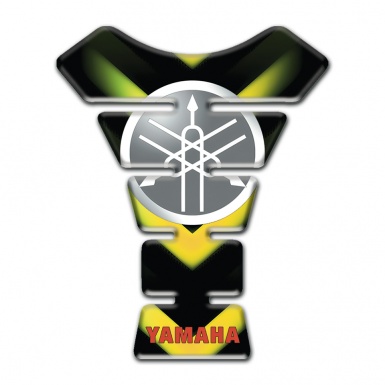 Yamaha Tank Guard Pads Green Yellow V Shape Details 