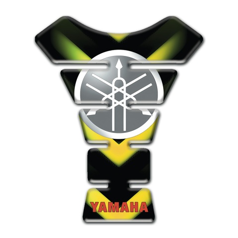 Yamaha Tank Guard Pads Green Yellow V Shape Details 