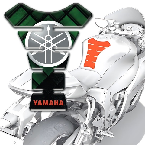Yamaha Tank Protector Dark Green decoration Base Grey Stylish Logo 