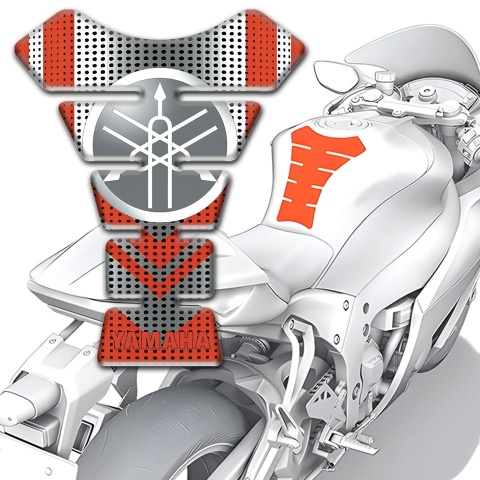 Yamaha Tank Fuse Grey Red base and Stylish Classic Logo Design 
