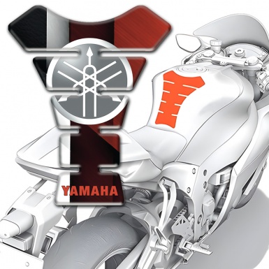 Yamaha Tank Guard Pads High-Quality Anti Slip Sticker with Grey White Logo Design 