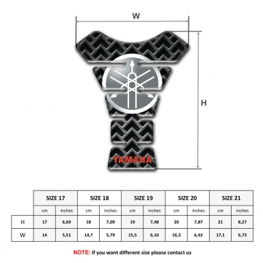 Yamaha Tank Pad Motorbike Grid Base Effect White Grey Round Logo 