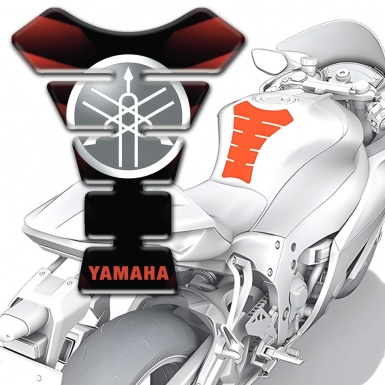 Yamaha Tank Pad Protector Merging red Black base and Round Logo 