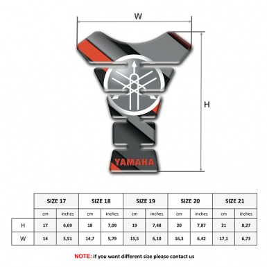 Yamaha Tank Pad Motorbike Diagonal Grey Orange Patterns and Circle Logo Style 