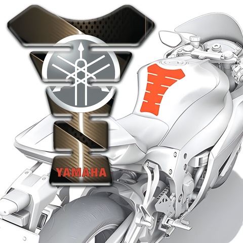 Yamaha Tank Protector Bronze base Circle Logo Design 