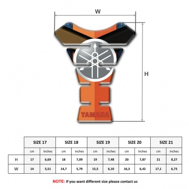 Yamaha Tank Guard Pads Orange Style Base Circle Logo Design 