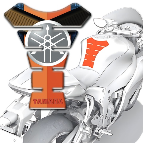 Yamaha Tank Guard Pads Orange Style Base Circle Logo Design 