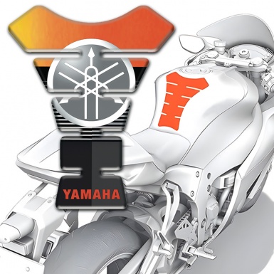 Yamaha Tank Fuse Orange Black Print and Circle Logo 
