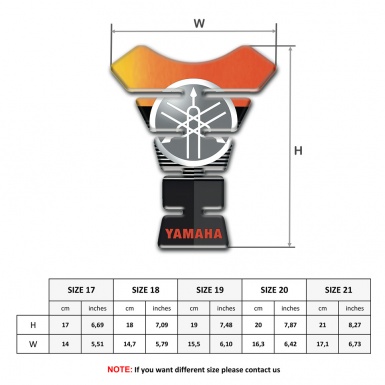 Yamaha Tank Fuse Orange Black Print and Circle Logo 