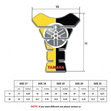 Yamaha Tank Pad Motorbike Black Yellow Halves and Circle Logo 