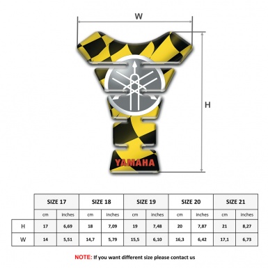 Yamaha Tank Protector Yellow Black Squares Design and Circle Logo 