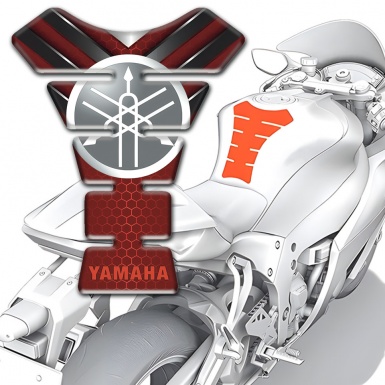 Yamaha Tank Protector Red with Nikel Details Base and Circle Logo Style 