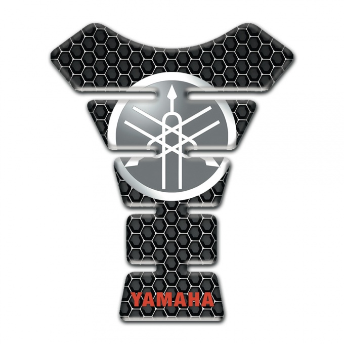 Yamaha Tank Pad Motorbike Perforated Steel Design Circle Logo Style 
