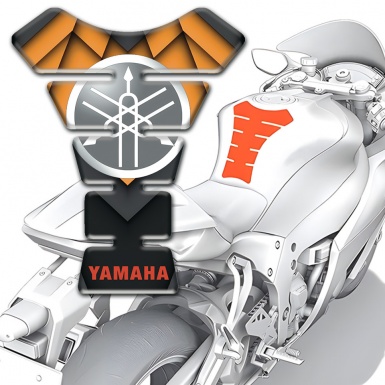Yamaha Tank Protector Orange Black Decoration with Circle Logo 