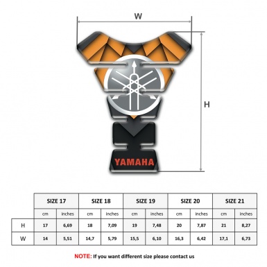Yamaha Tank Protector Orange Black Decoration with Circle Logo 