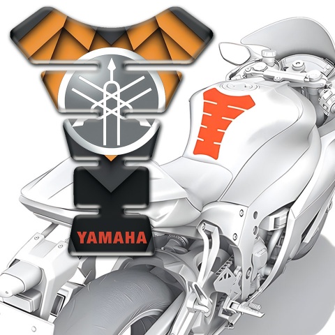 Yamaha Tank Protector Orange Black Decoration with Circle Logo 