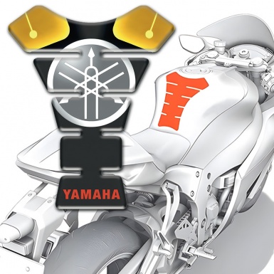 Yamaha Tank Guard Pads Red Inscription Logo Version 