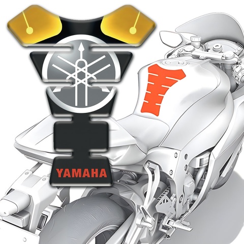 Yamaha Tank Guard Pads Red Inscription Logo Version 