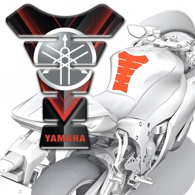 Yamaha Tank Pad Protector Black Base with red Partterns Base Circle Logo 