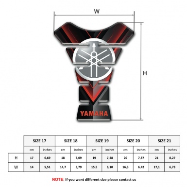 Yamaha Tank Pad Protector Black Base with red Partterns Base Circle Logo 