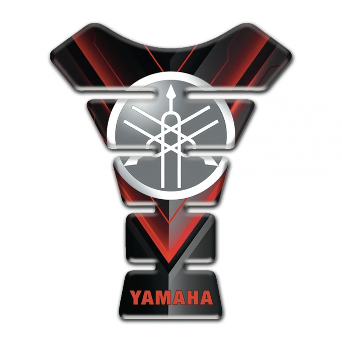 Yamaha Tank Pad Protector Black Base with red Partterns Base Circle Logo 