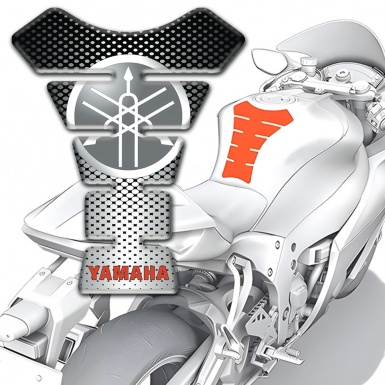 Yamaha Tank Pad Protector Grey Black Decoration Red Inscription Logo Design 